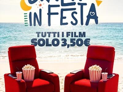 Dal 15 al 18 giugno cinema 3,50€ nelle sale cittadine con Cinema in festa. Dal 19 giugno EstatecinemA