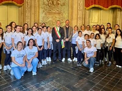 Il sindaco Pardini riceve insieme all'assessore allo sport Barsanti le atlete della Ginnastica Artistica Lucca