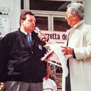 1. Piero Bini d.s. della Remac Fanini intervistato da Adriano De Zan al Giro d'Italia 1987