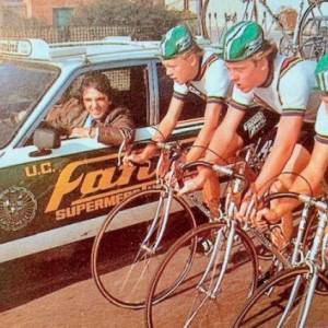 24. Fanini con i suoi 3 campioni del mondo danesi Sorensen Pedersen e Lilholt